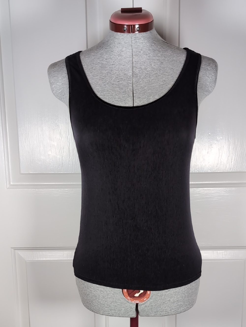 Vintage Vanity Fair Black Nylon Tank Top Seamless Micro Mesh Camisole M